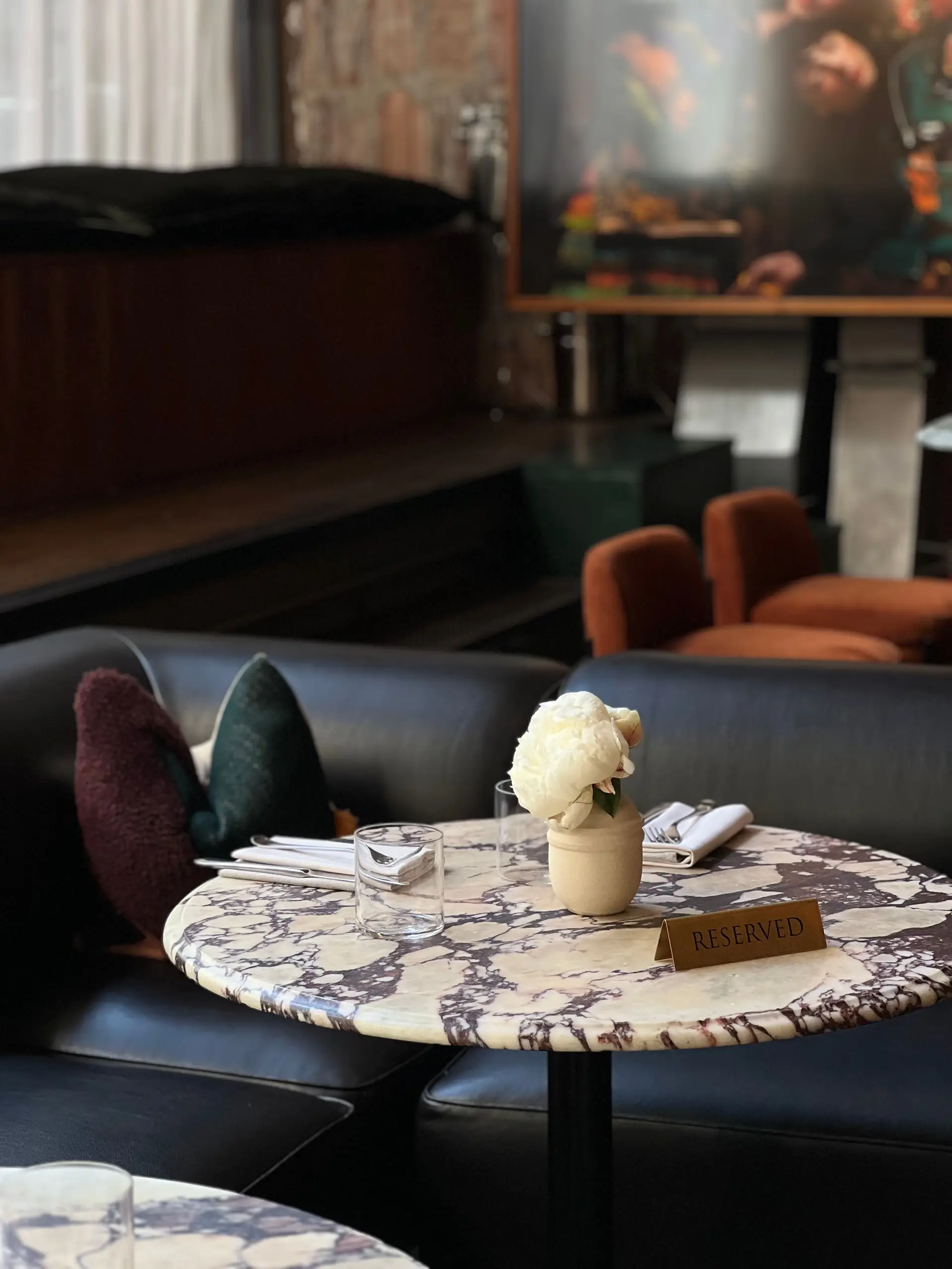 Reserved marble table
