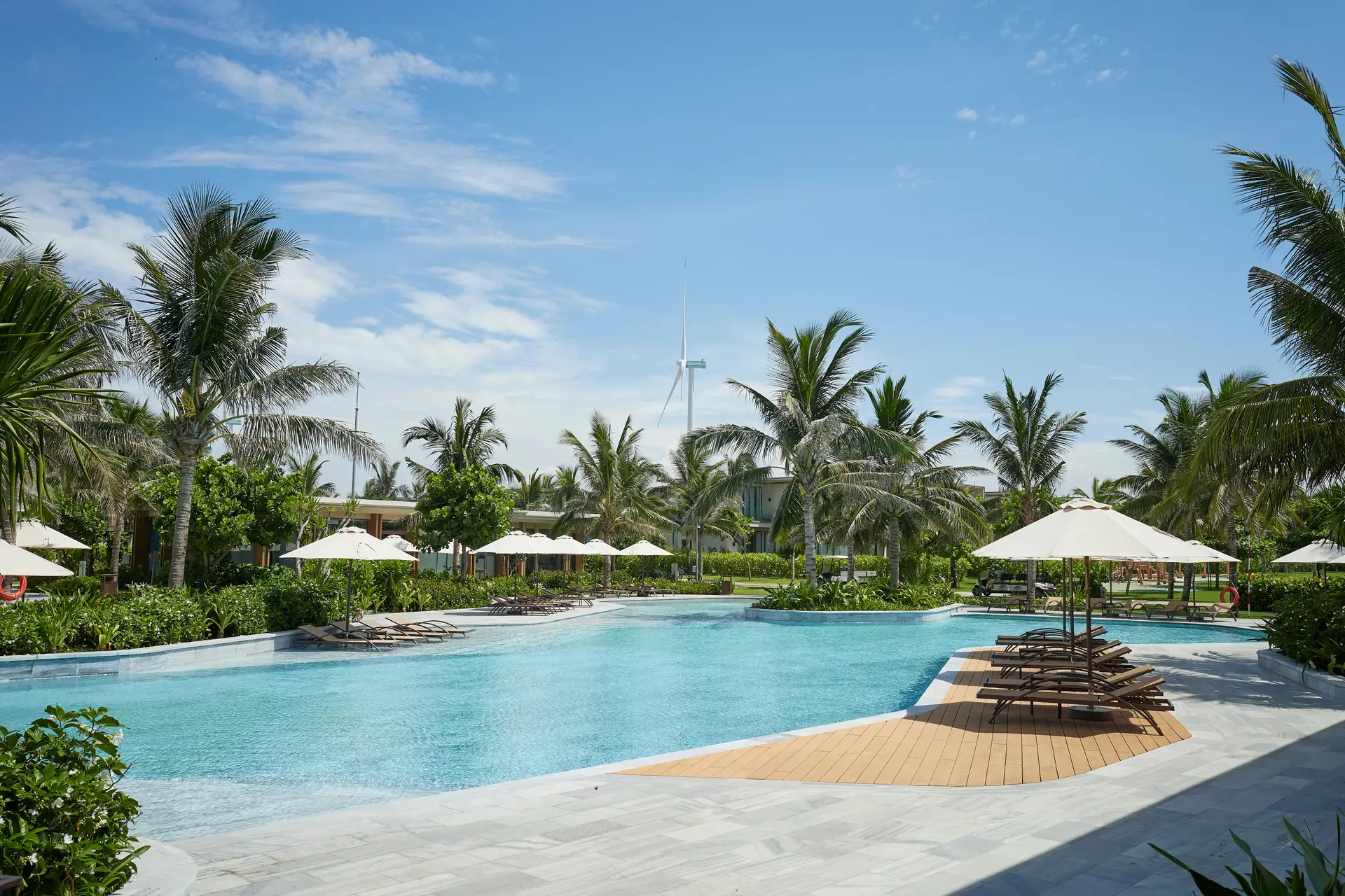Tropical resort grounds