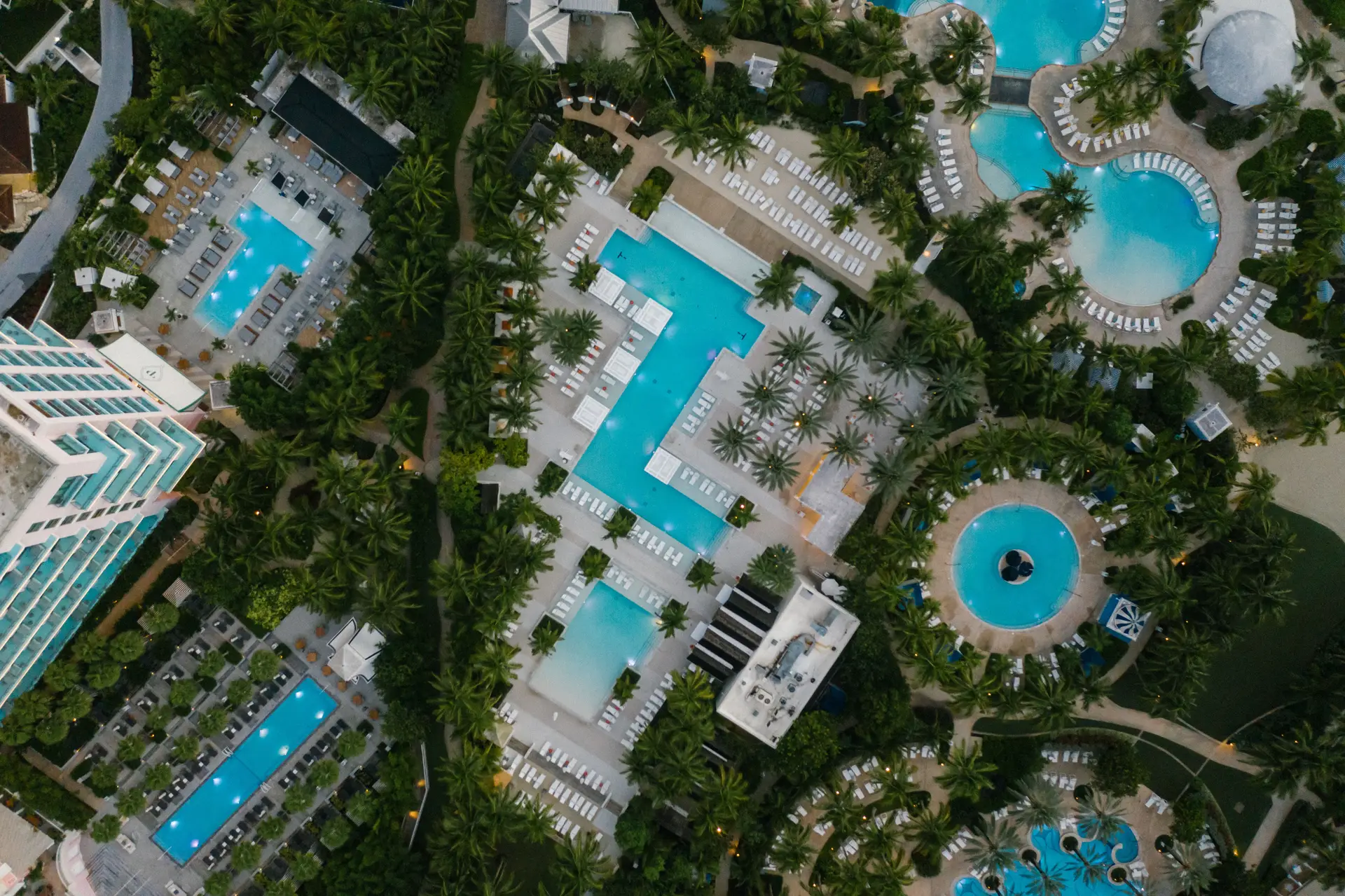 Resort pool aerial view